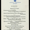 DAILY MENU, DINNER [held by] CHATEAU FRONTENAC [at] "QUEBEC, CANADA" (FOR;)