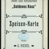 DAILY MENU [held by] GOLDENES ROSS HOTEL & RESTAURANT [at] "HALBERSTADT,PRUSSIA" (HOTEL;)