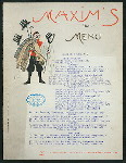 DINNER [held by] MAXIM'S [at] "PARIS, FRANCE" (REST;)