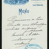 DINNER [held by] HOTEL DE BELLEVUE [at] "LA HAYE,[FRANCE]" (HOTEL;)
