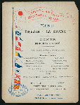 DINNER [held by] COMPAGNIE GENERAL TRANSATLANTIQUE [at] ABOARD PAQUEBOT LA SAVOIE (SS;)