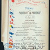 DINNER [held by] COMPAGNIE GENERAL TRANSATLANTIQUE [at] ABOARD PAQUEBOT LA PROVENCE (SS;)