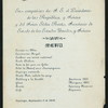 DINNER [held by] PRESIDENTE DE LA RUPUBLICA  Y SENORA Y DEL SENOR ELIHU ROOR Y SENORA [at] "LEGACION DE LOS ESTADOS UNIDOS, SANTIAGO, CHILE" (OTHER (GOVERNMENT BUILDING);)