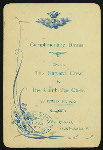 COMPLIMENTARY DINNER GIVEN TO THE HARVARD CREW [held by] THE CAMBRIDGE CREW [at] "PRINCES' RESTAURANT, PICCADILLY SQUARE, LONDON, ENGLAND" (FOR;)