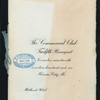 TWELFTH BANQUET [held by] THE COMMERCIAL CLUB [at] "MIDLAND HOTEL, KANSAS CITY, MO" (HOTEL;)
