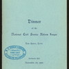 DINNER [held by] NATIONAL CIVIL SERVICE REFORM LEAGUE [at] "HARMONIE HALL, NEW HAVEN, CT" ([OTHER?];)