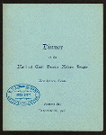 DINNER [held by] NATIONAL CIVIL SERVICE REFORM LEAGUE [at] "HARMONIE HALL, NEW HAVEN, CT" ([OTHER?];)