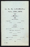 DAILY MENU [held by] U.S.S. LOUISIANA [at] AT SEA (SS;)