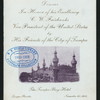 DINNER IN HONOR OF C.W. FAIRBANKS, VICE PRESIDENT OF THE UNITED STATES [held by] CITY OF TAMPA [at] "TAMPA BAY HOTEL, TAMPA, FL" (HOTEL;)