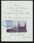 DINNER IN HONOR OF C.W. FAIRBANKS, VICE PRESIDENT OF THE UNITED STATES [held by] CITY OF TAMPA [at] "TAMPA BAY HOTEL, TAMPA, FL" (HOTEL;)