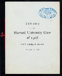 DINNER TO CREW OF 1906 [held by] HARVARD UNIVERSITY [at] "HOTEL SOMERSET, BOSTON, [MA]" (HOTEL;)