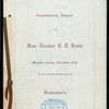 COMPLIMENTARY DINNER TO ABOVE [held by] THOMAS C.C.CRAIN [at] "DELMONICO'S, NEW YORK, NY" (REST;)