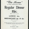 DAILY MENU [held by] THE ANNEX [at] "114 WEST FOURTEENTH STREET, [NEW YORK]" (REST;)