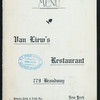 LUNCH [held by] VAN LIEW'S RESTAURANT [at] "779 BROADWAY, NEW YORK, NY" (REST;)