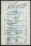 LUNCH AND DINNER [held by] M.F.LYONS [at] "259 BOWERY, NEW YORK" (REST;)
