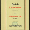 QUICK LUNCHEON AND AFTERNOON TEA [held by] SIEGEL COOPER CO. [at] "NEW YORK, NY" (REST;)