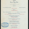 30TH ANNUAL DINNER [held by] GOVERNORS OF THE QUEEN CITY CLUB [at] "CINCINNATI, OH" (OTHER [PRIVATE];)
