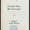 30TH ANNUAL MEETING [held by] NEW YORK STATE BAR ASSOCIATION [at] "THE TEN EYCK, ALBANY, NY" ([REST?];)