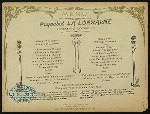 DINNER [held by] COMPAGNIE GENERAL TRANSATLANTIQUE [at] ABOARD PAQUEBOT LA LORRAINE (SS;)