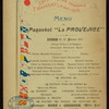 DAILY MENU, DINNER [held by] COMPAGNIE GENERAL TRANSATLANTIQUE [at] "ABOARD PAQUEBOT" "LA PROVENCE" (SS;)