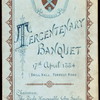 BANQUET FOR TERCENTENARY CELEBRATION [held by] UNIVERSITY OF EDINBURGH [at] "DRILL HALL,FORREST ROAD,[EDINBURGH,ENGLAND]" (?)
