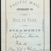 BILL OF FARE [held by] PACIFIC MAIL STEAMSHIP CO. [at] "STEAMSHIP COLON, NEW YORK TO COLON" (SS)