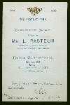 BANQUET FOR L. PASTEUR [held by] THE STANLEY CLUB [at] "HOTEL CONTINENTAL,[PARIS]" (HOTEL)