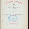 VETERAN REUNION,TWENTY-FIFTH ANNIVERSARY [held by] CADET QUARTETTE U.S.ARMY [at] "DELMONICO'S, NEW YORK, NY" (REST)