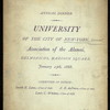 ANNUAL DINNER OF ASSOCIATION OF ALUMNI [held by] UNIVERSITY OF THE CITY OF NEW YORK [at] DELMONICO'S (HOT;)