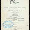 ANNUAL DINNER [held by] AVON SOCIETY [at]