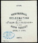 CENTENNIAL CELEBRATION OF THE FIRST SETTLEMENT IN OHIO VALLEY [held by] OHIO SOCIETY OF NEW YORK [at] "DELMONICO'S, NEW YORK, NY" (REST;)