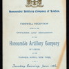 FAREWELL RECEPTION [held by] HONOURABLE ARTILLERY COMPANY OF LONDON [at] "VICTORIA HOTEL,NEW YORK" (HOTEL)