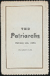 ? [held by] THE PATRIARCHS [at] "DELMONICOS,[NEW YORK]" (REST)