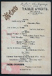 TABLE D'HOTE DINNER [held by] HOTEL DUQUESNE [at] ? (HOTEL)