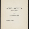 FIFTH ANNUAL BANQUET [held by] OHIO SOCIETY OF NEW YORK [at] "DELMONICO'S, NEW YORK, NY" (REST;)