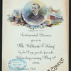 TESTIMONIAL DINNER [held by] DRY-GOODS FRIENDS OF MR.WILLIAM F. KING [at] MERCHANTS' CLUB