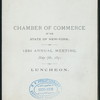 123RD ANNUAL MEETING LUNCHEON [held by] CHAMBER OF COMMERCE OF THE STATE OF NEW YORK [at] "DELMONICO'S, NEW YORK, NY" (REST)