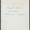 BANQUET FOR MR. J.S.MENKEN PRIOR TO HIS DEPARTURE FOR EUROPE [held by] ? [at] "FLOYD'S, MEMPHIS, TENN" ([REST])