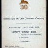DINNER [held by] GENERAL LIFE AND FIRE ASSURANCE COMPANY [at] "THE GRAND HOTEL, TRAFALGAR SQUARE, LONDON, [ENGLAND]" (FOREIGN HOTEL)