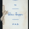 CLASS SUPPER [held by] CLASSICAL DEPT.-PROVIDENCE HIGH SCHOOL [at] NARRAGANSETT HOTEL (HOTEL)