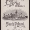 DAILY MENU [held by] POLAND SPRING HOUSE [at] "SOUTH POLAND, ME" (HOTEL)