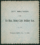 21ST REUNION MEAL [held by] 5TH MASS. BATTERY LIGHT ARTILLERY ASSO. [at] "YOUNG'S HOTEL, BOSTON, MA" (HOTEL)