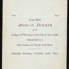 63RD ANNUAL DINNER [held by] COLLEGE OF PHARMACY OF THE CITY OF NY [at] "DELMOMICO'S, NY" (HOTEL;)