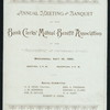 ANNUAL MEETING AND BANQUET [held by] BANK CLERKS' MUTUAL BENEFIT ASSOCIATION [at] "TROCADERO, [NEW YORK, NY?]" (REST?;)