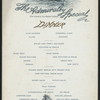 DINNER MENU [held by] PENNSYLVANIA RAILROAD [at] "THE ADMIRALTY SPECIAL, CHICAGO TO NEW YORK" (RR;)