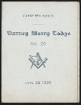 TWENTIETH ANNUAL DINNER [held by] BARNEY MERRY LODGE NO. 29 [at] [PROVIDENCE RI?] ([REST?])