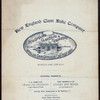 DINNER [held by] NEW ENGLAND CLAM BAKE AND RESTAURAN [at] "WORLD'S FAIR GROUNDS, CHICAGO, IL;" (REST;)