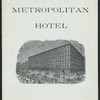 DAILY MENU [held by] HILDRETH & ALLEN [at] METROPOLITAN HOTEL (HOTEL)