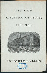 DAILY MENU [held by] HILDRETH & ALLEN [at] METROPOLITAN HOTEL (HOTEL)