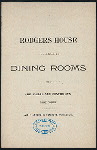 DAILY MENU [held by] JAS. H. & GEO. B. RODGERS [at] "RODGERS HOUSE, NEW YORK,[NY]" (HOTEL;)